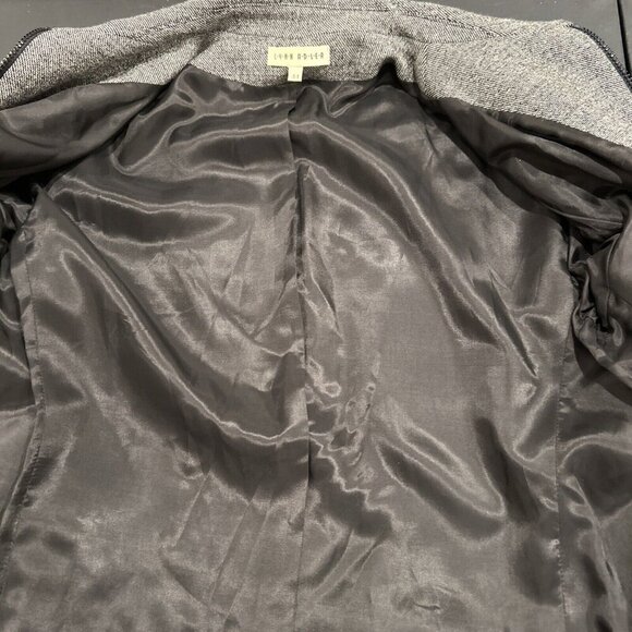 Lynn Adler Gray Tweed Zip Front Jacket Blazer Career Office Coat - Picture 9 of 9